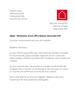 la lettre pour resilier une offre maison securisee sfr