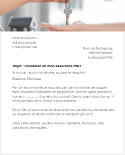 lettre resiliation assurance habitation pno