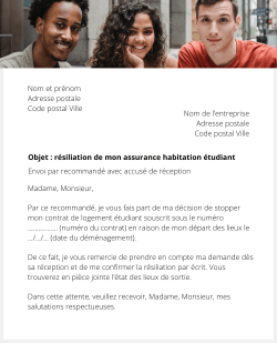 lettre resiliation assurance habitation etudiant
