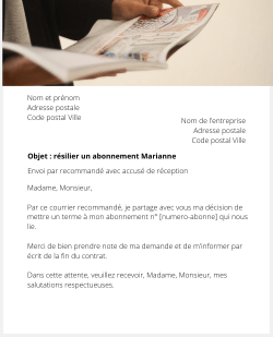 lettre resiliation abonnement marianne
