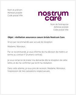 lettre resiliation assurance bien etre coeurs brises nostrum care