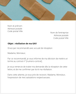 lettre resiliation garantie accidents de la vie