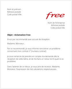 lettre reclamation free