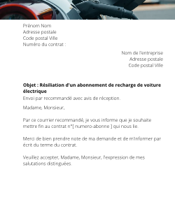 lettre resiliation assurance auto