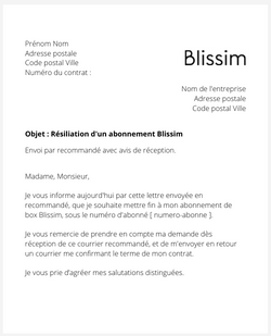 Résilier une box Blissim