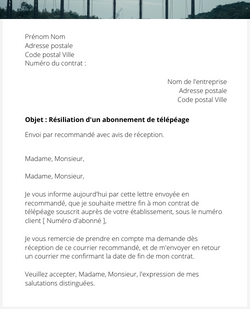 Résiliation d'un abonnement de télépéage