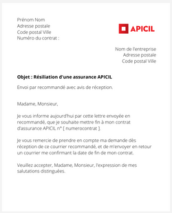 Résiliation d'une assurance APICIL