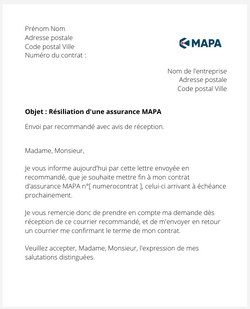 Résiliation d'une assurance MAPA