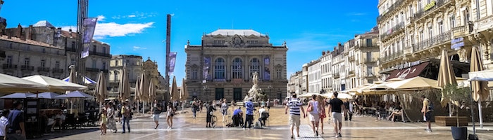 Place dans le centre-ville de Montpellier