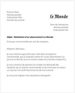 Se désabonner du journal Le Monde