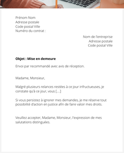 La lettre de mise en demeure