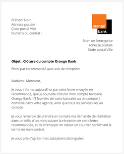 la clôture d'un compte Orange Bank