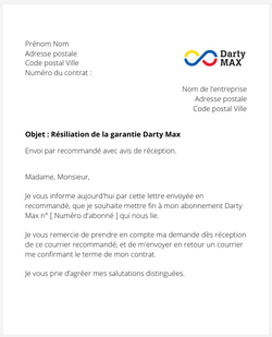 Résiliation d'un contrat Darty Max