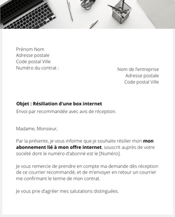 resilier une box internet