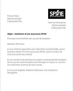 La résiliation d'un contrat SPVIE