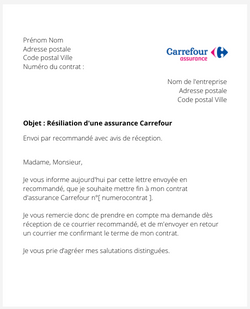 La résiliation d'un contrat Carrefour