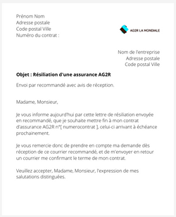 La résiliation d'un contrat AG2R