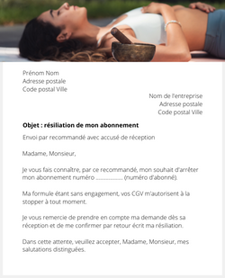 Lettre pour résilier un magazine santé