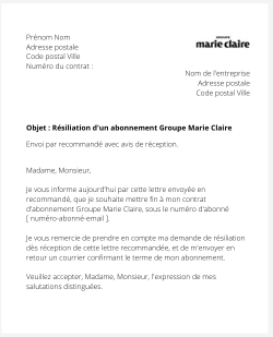 Se désabonner d'un magazine du Groupe Marie Claire