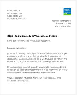 La résiliation d'une GAV Mutuelle de Poitiers