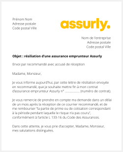 Résiliation d'un contrat de prêt Assurly