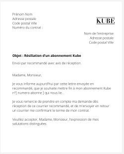 La résiliation d'un abonnement Kube