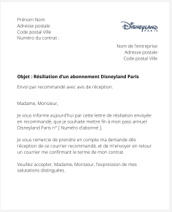 La résiliation d'un abonnement Disneyland Paris