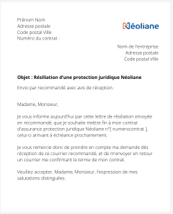 La résiliation d'une protection juridique Néoliane