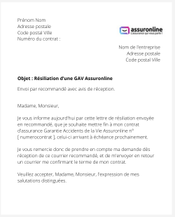 La résiliation d'une GAV Assuronline