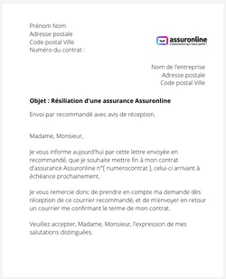 La résiliation d'un contrat Assuronline