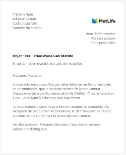 La résiliation d'une GAV Metlife