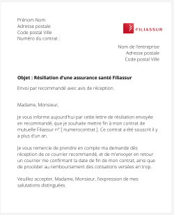 La résiliation d'une assurance santé Filiassur