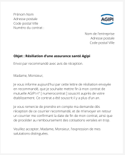 La résiliation d'une assurance santé AGIPI