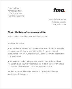 La résiliation d'un contrat FMA