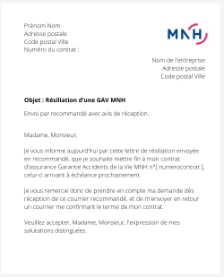 La résiliation d'une GAV MNH