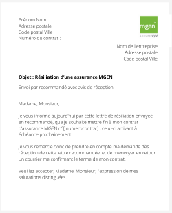 La résiliation d'un contrat MGEN