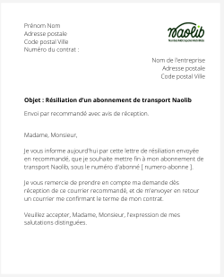 La résiliation d'un abonnement Naolib