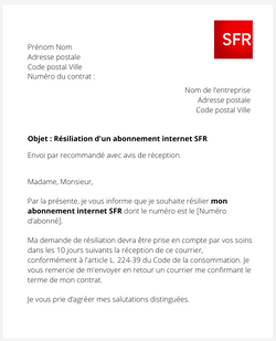 Résiliation d'une box internet SFR