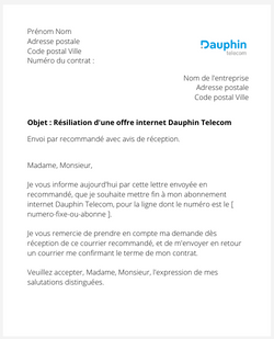 La résiliation d'une box internet Dauphin Telecom