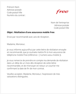 La résiliation d'une assurance mobile Free
