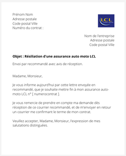 Résilier une assurance auto LCL