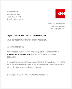 Résiliation d'une offre mobile SFR