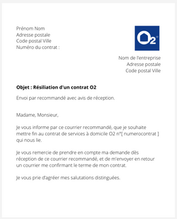 Résiliation d'un contrat O2