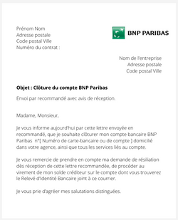 La clôture d'un compte BNP Paribas