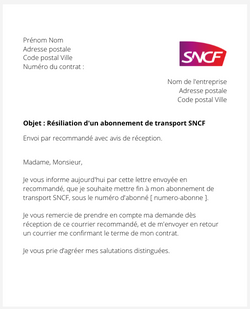 La résiliation d'un abonnement annuel SNCF