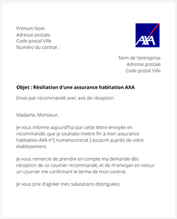 La résiliation d'un contrat logement AXA