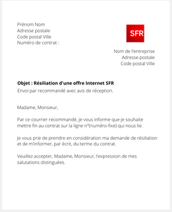 Résiliation du forfait Internet SFR suite à un décès