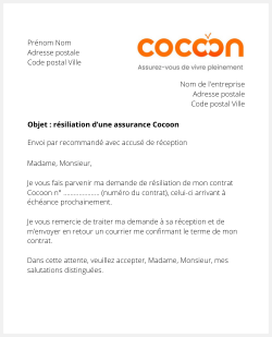 Résiliation d'une assurance Cocoon